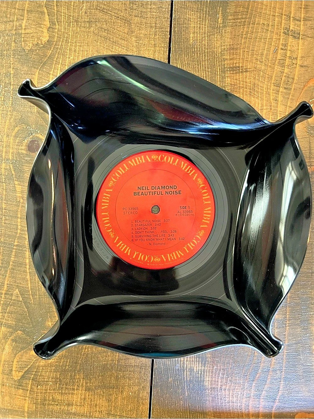 Columbia Neil Diamond Beautiful Noise Record Bowl in Black & Red